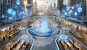 An nft auction hall, Ai generated image