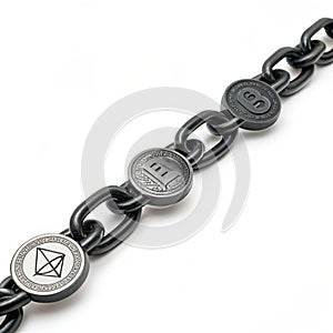 NFT Chain isolated on white background photo