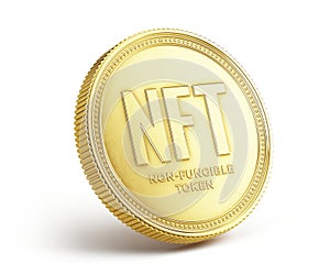 NFT concept. NFT - nonfungible token on white background photo