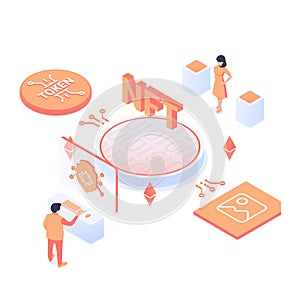 NFT concept. ÃÂ¡reation of a certificate of uniqueness of a digital object. Unique cryptographic tokens.