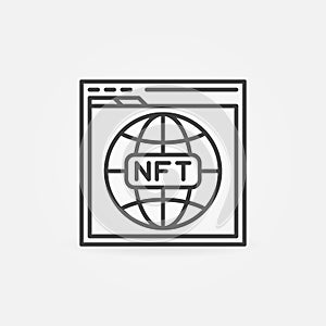 NFT Domain Names outline icon. Browser vector line symbol