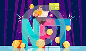 NFT Flat Colored Background