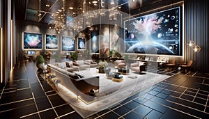 An nft gallery lobby, Ai generated image