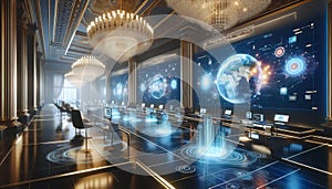 An nft gallery lobby, Ai generated image