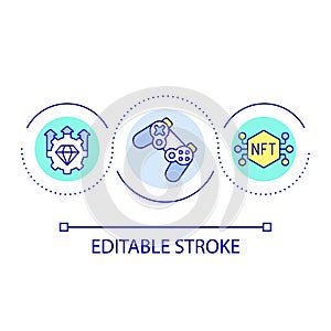 NFT gaming loop concept icon