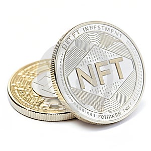NFT Investment isolated on white background photo