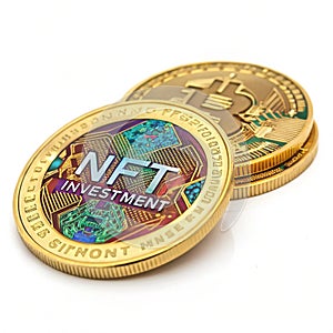 NFT Investment isolated on white background photo