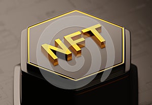 NFT - non fungible token 3D hexagon icon