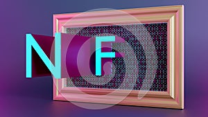 NFT, non fungible token. Creation of digital, crypto art, sale on NFT marketplace. Selling games characters, blockchain