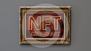 NFT NON FUNGIBLE TOKEN CRYPTO ART CONCEPT.