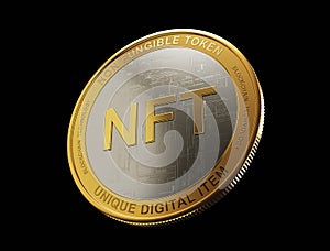 NFT - non fungible token gold metal coin