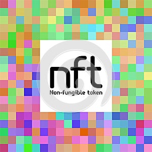 NFT non fungible token logo header banner vector illustration. Digital Art Concept