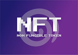 NFT or Non Fungible Tokens in 8-Bit Pixel Icon