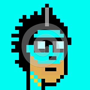 NFT non fungible tokens, crypto art, crypto punks, NFT block chain, Pixel art character on background