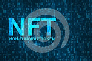 NFT technology for digital assets transaction using blockchain cryptocurrency. Non-Fungible Token secure unique ownership of art