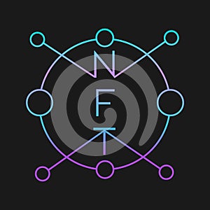 NFT technology line icon. Crypto Icon or Logo Symbol vector illustration