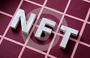 NFT text simol token based on blockchain as a concept of modern online