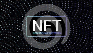 NFT token non fungible digital vector coin. NFT crypto altcoin vector digital logo photo