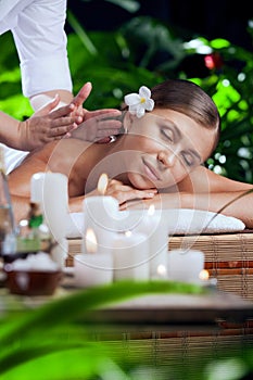 Ng beautiful woman in spa environment