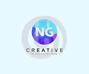 NG initial logo With Colorful Circle template vector