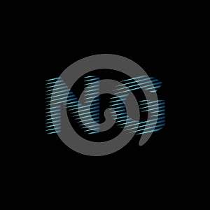 NG Monogram Lines Style Blue Light Vector