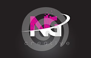 NG N G Creative Letters Design With White Pink Colors