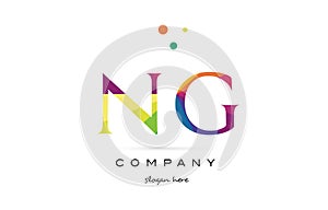 ng n g creative rainbow colors alphabet letter logo icon