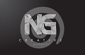 NG N G Letter Logo with Zebra Lines Texture Design Vector.