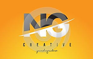 NG N G Letter Modern Logo Design with Yellow Background and Swoosh. photo