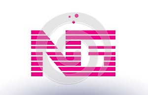 ng n g pink purple line stripe alphabet letter logo vector template