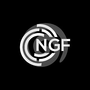 NGF letter logo design. NGF monogram initials letter logo concept. NGF letter design in black background