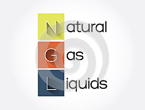 NGL - Natural Gas Liquids acronym, concept background