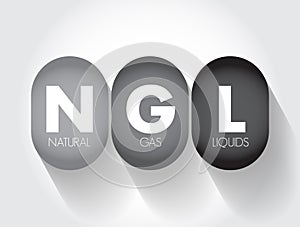 NGL Natural Gas Liquids - same family of molecules as natural gas and crude oil, composed exclusively of carbon and hydrogen,