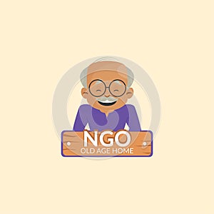 NGO old age home vector mascot logo