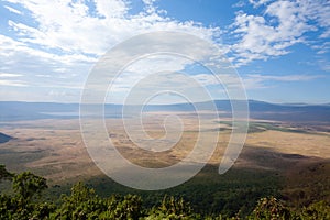 Ngorongoro Conservation Area aerial view, Tanzania, Africa