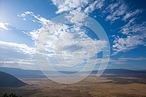 Ngorongoro Conservation Area aerial view, Tanzania, Africa