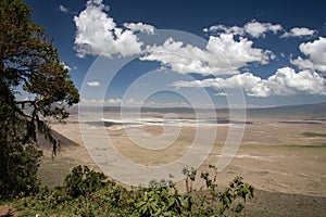 Ngorongoro Crater Panorama from Viewpoint Rim in Tanzania, Africa