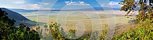 Ngorongoro crater in Tanzania, Africa. Panorama photo