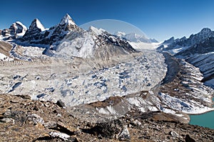 Ngozumba glacier, the largest glacier in great Himalaya photo