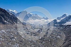 Ngozumpa glacier in Sagarmatha National Park.