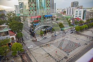 Nguyen Hue Walking Street in downtown district of Ho Chi Minh City, Vietnam