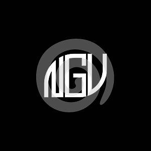 NGV letter logo design on BLACK background. NGV creative initials letter logo concept. NGV letter design.NGV letter logo design on