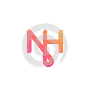 NH letter logo design, NH monogram initials letter logo concept, creative icon, modern, unique, vector