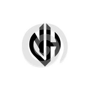 NH Logo Monogram Geometric Shape Style