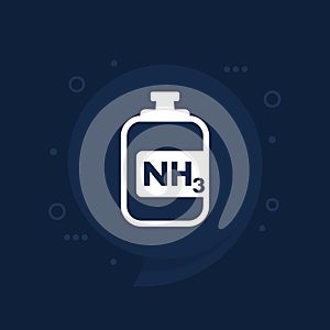 NH3 gas tank, ammonia icon for web