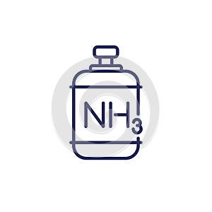 NH3 gas tank, ammonia line icon