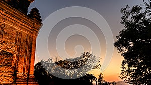 Nhan Tower or Thap Nhan in Phu Yen, Vietnam. Great destinaton must visit at night