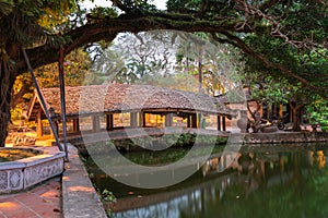 Nhat Tien bridge in Thay Pagoda, one of the oldest Buddhist pagodas in Vietnam, in Quoc Oai district, Hanoi