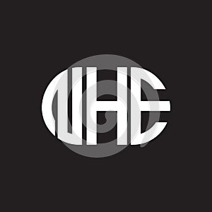 NHE letter logo design on black background. NHE creative initials letter logo concept. NHE letter design