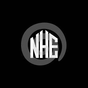 NHE letter logo design on BLACK background. NHE creative initials letter logo concept. NHE letter design